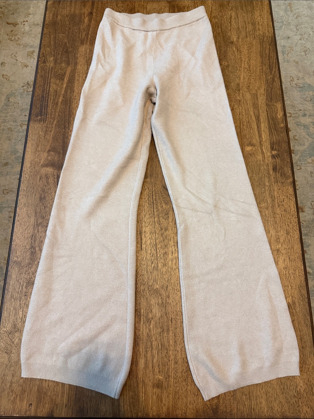 Le Lis Neutral Cream Wide-Leg Sweatpants